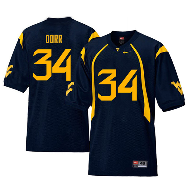 NCAA Men's Lorenzo Dorr West Virginia Mountaineers Navy #34 Nike Stitched Football College Retro Authentic Jersey PU23G71NN